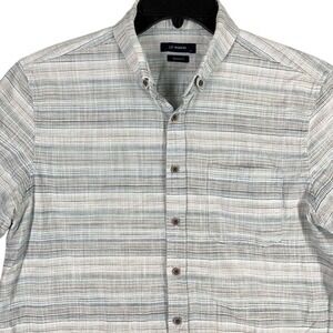 LC Waikiki Gray Striped Button Front Casual Lightweight Summer Shirt Mens‎ L